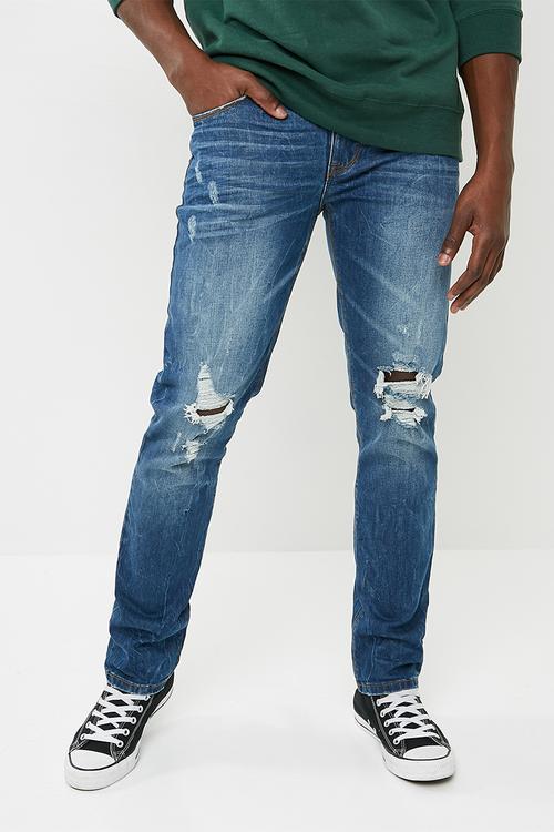 Slim ripped jeans - blue