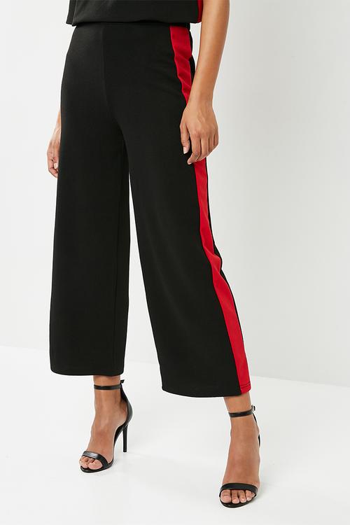 Pull on knit culotte - black 
