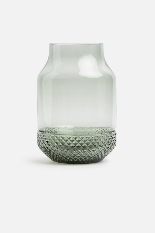 Gem vase - glass grayed jade