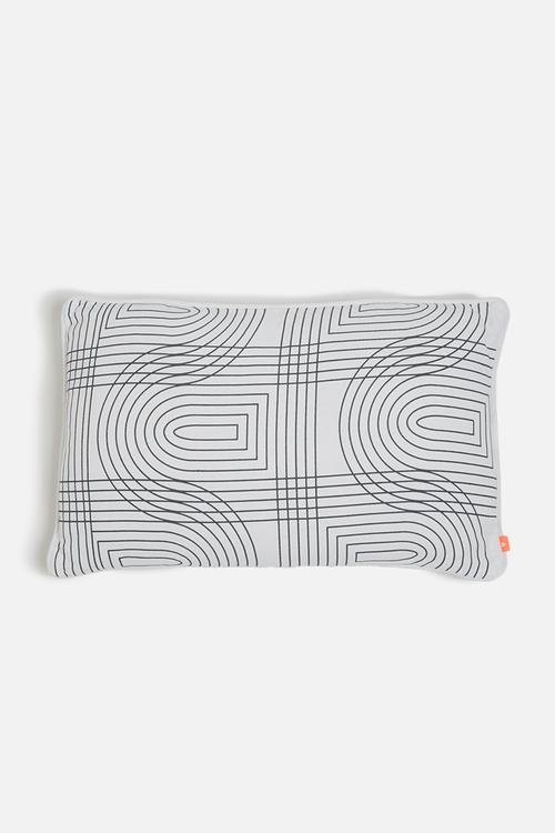 Retro grid cushion - white