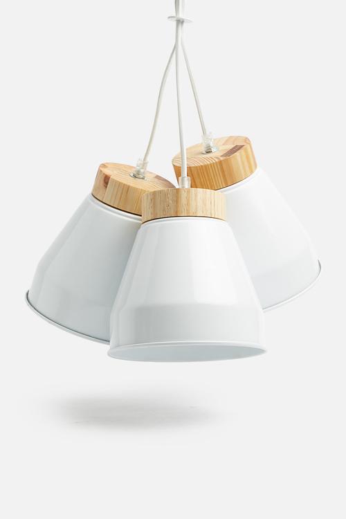 Cluster pendant - white/wood