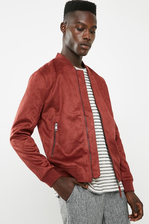 Suede bomber - red 