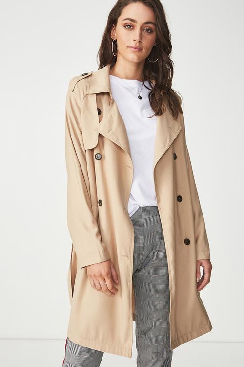 Soft mid trench - beige