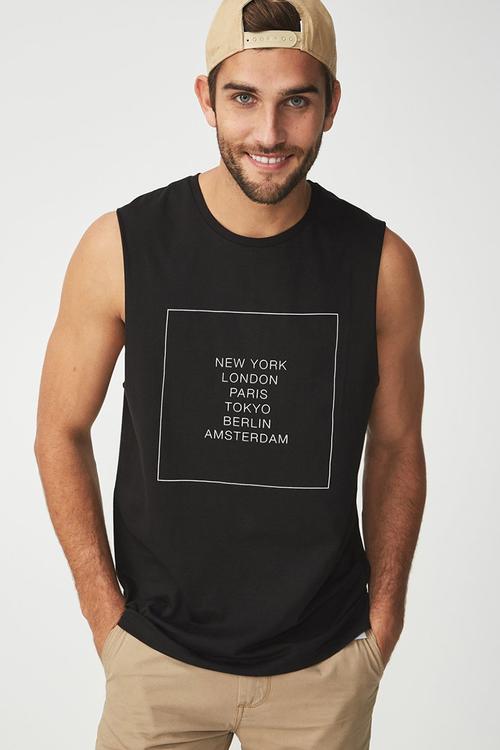 Tbar muscle tee - black