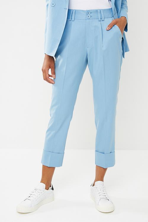 Suit trouser with turn up cuff - blue