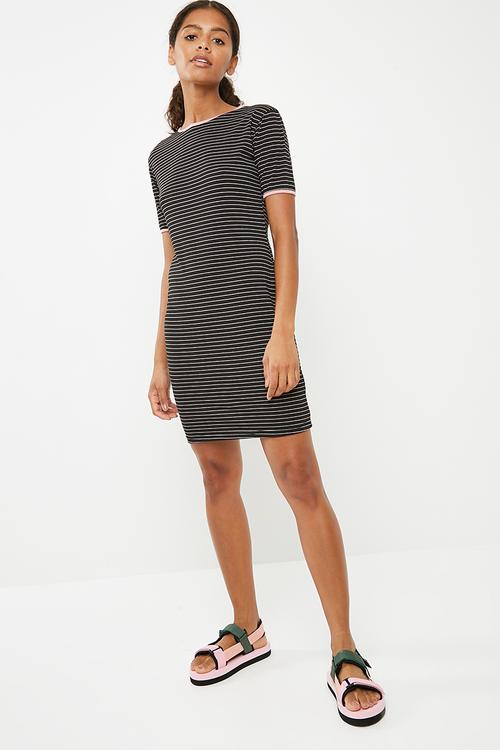 Ringer tee dress  strip
