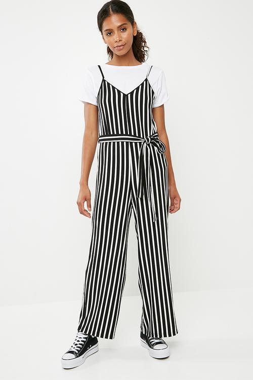 Culotte jumpsuit - black & white 