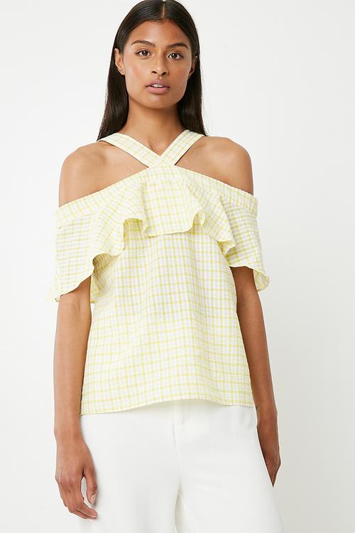 Ginette top - yellow & white 