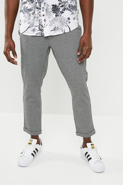 Solid check chino - black & white
