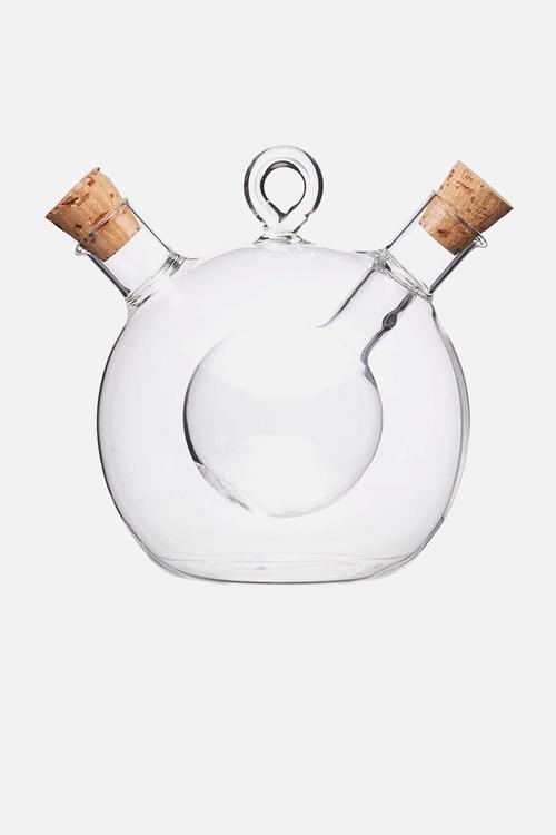 Dual oil and vinegar bottle