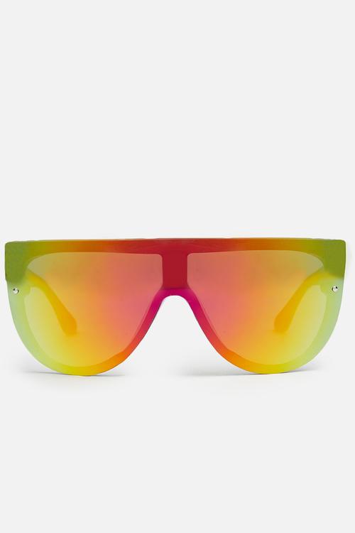 Reflective visor sunglasses - yellow