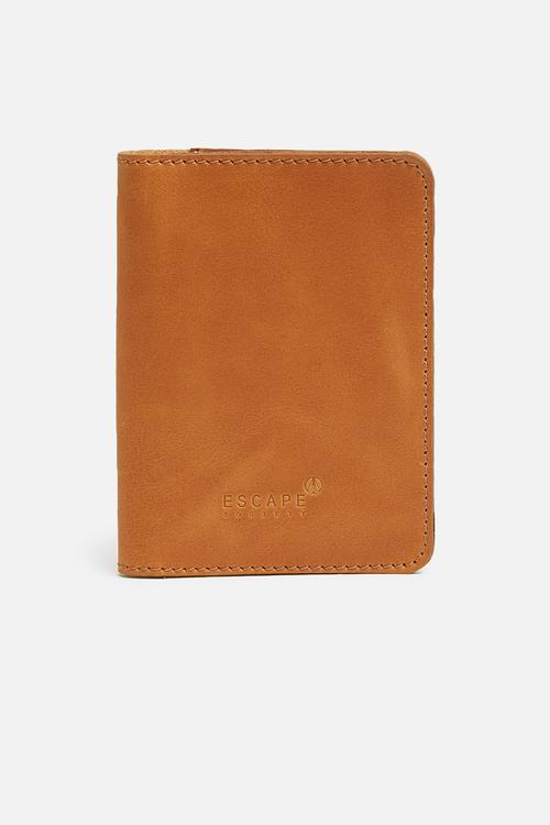 Leather passport holder - tan