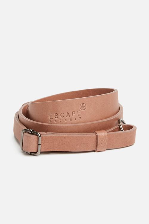 Leather camera sling - dusty pink