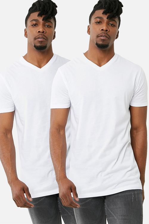 2-pack vee neck tee - white 