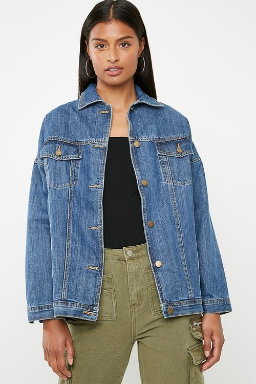 Tia oversized denim jacket - blue 