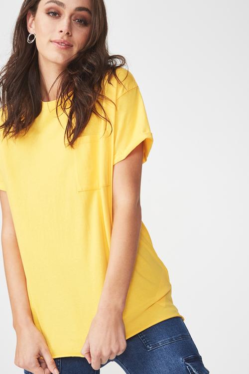 Boyfriend pocket tee - yellow