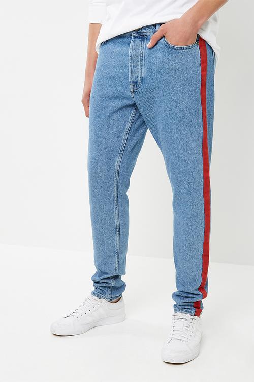 Stripe carrot jeans - blue