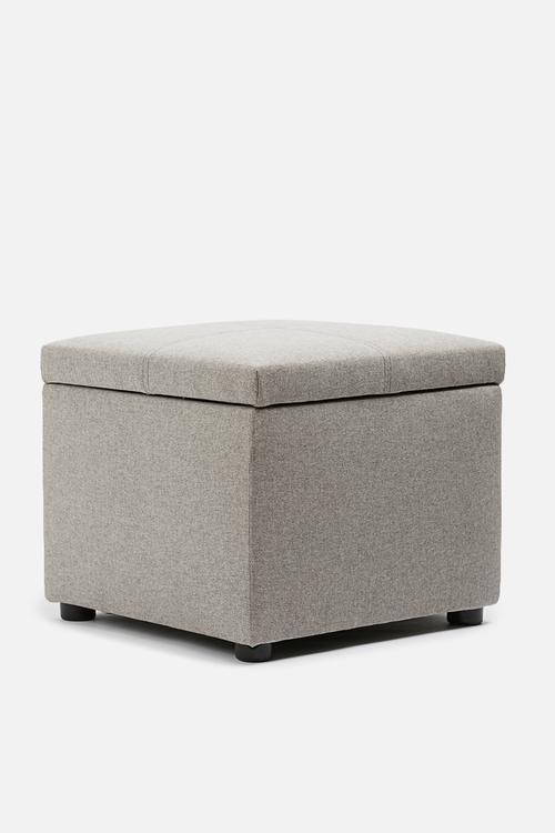 Square storage ottoman - light grey