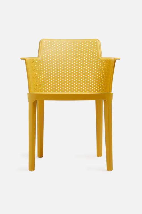 Perforated armchair - mustard