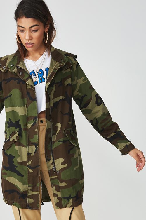 Longline anorak - green