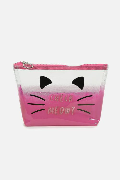 Goto beauty pouch - pink ombre meow