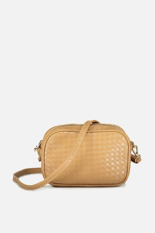 Cameron cross body bag - tan woven