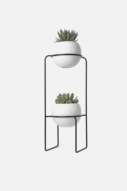 Nesta tiered planter - black & white
