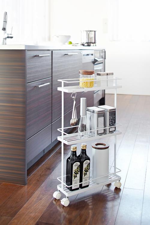 Tower slim kitchen storage cart - white