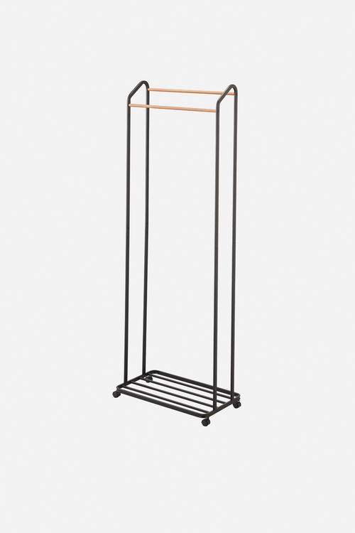Tower coat rack with caster - black