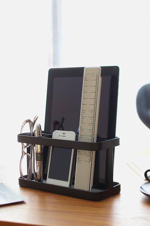 Tower tablet & remote control rack - black