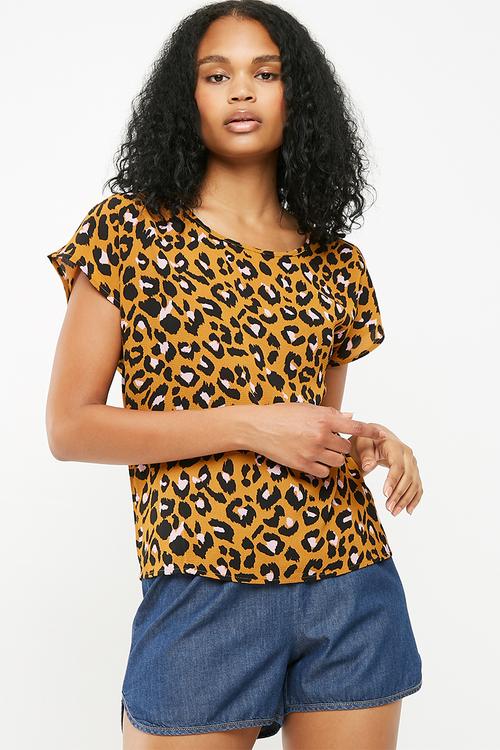 Milo woven short sleeve top - mustard
