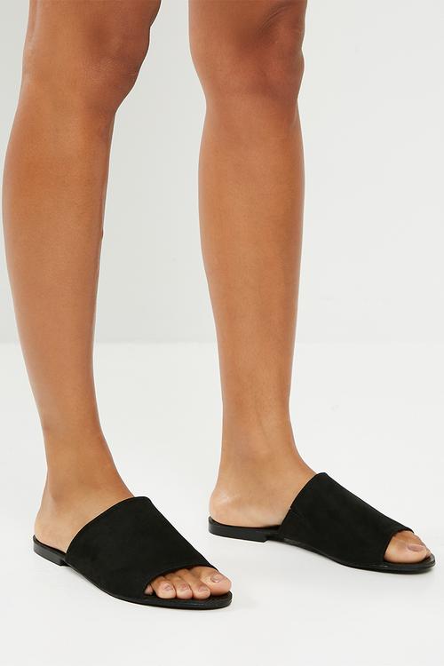 Isabella flat mule - black 