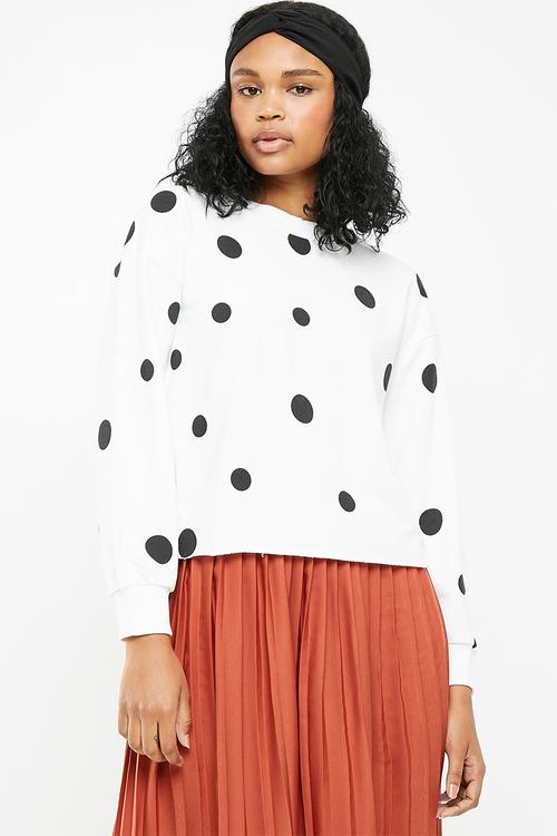 White oversized sweat- white & black