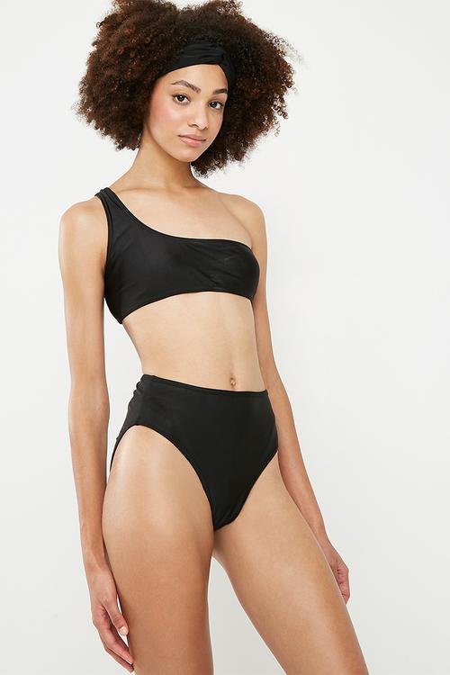 High leg bikini bottom - black 