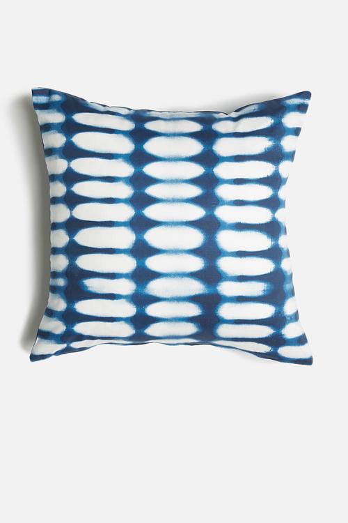 Shibori cushion cover - blue