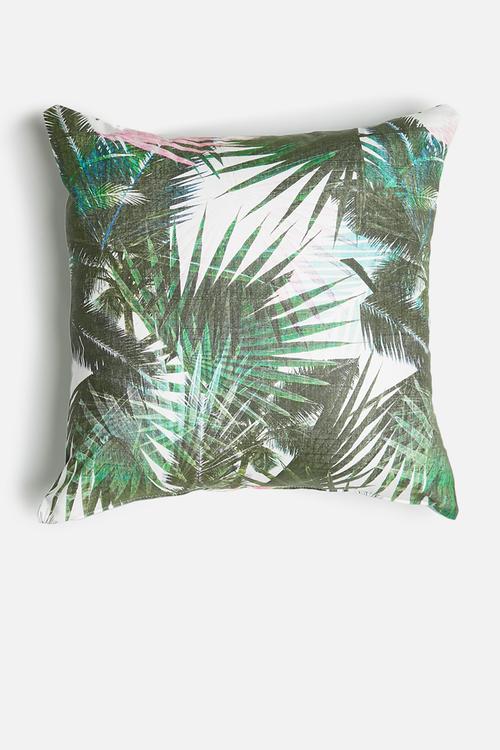 Tropical cushion cover - green & pink