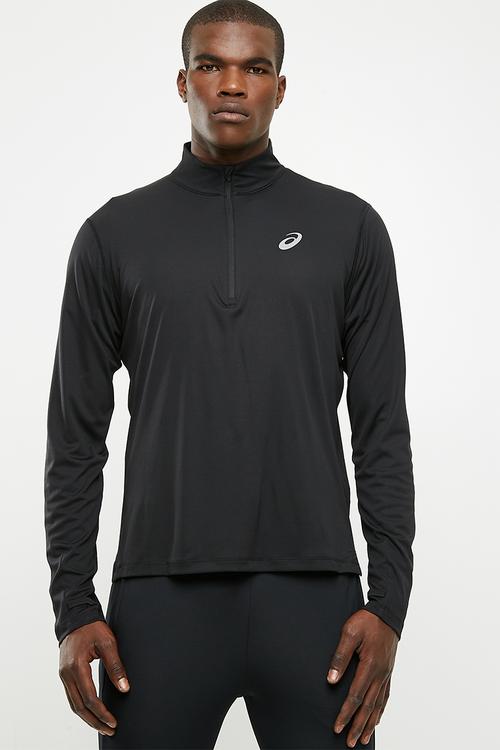Silver 1/2 zip top - black 