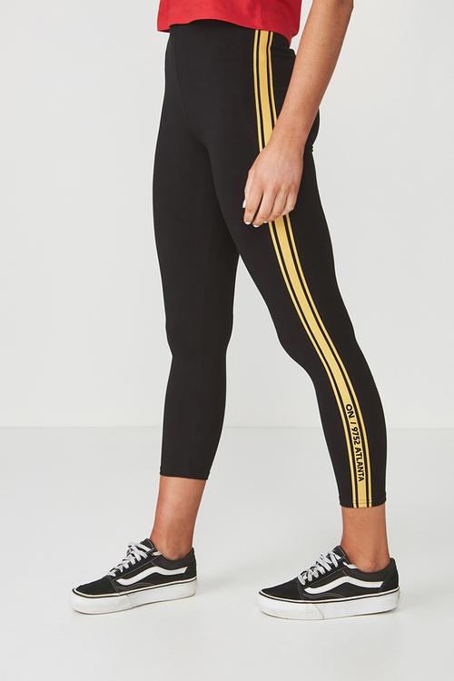 Graphic legging - black & yellow 