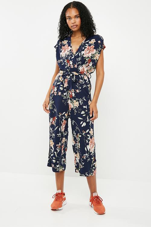 Terra short sleeve woven jumpsuit - multi 