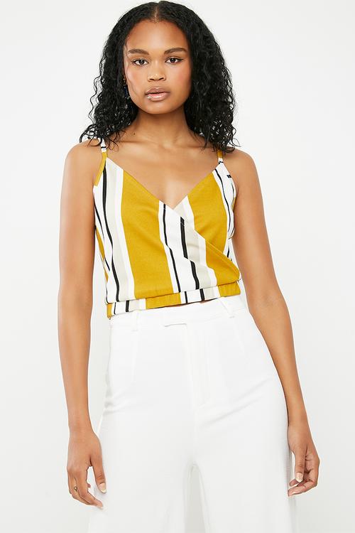 Knit cross over cami - multi 