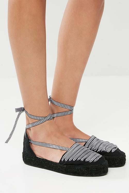 Lace up Espadrille - black 