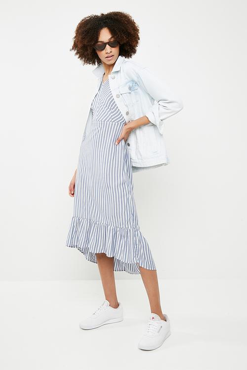 Sailor midi dress - blue & white