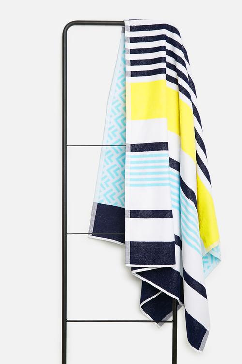 Fiji beach towel - turquoise & yellow