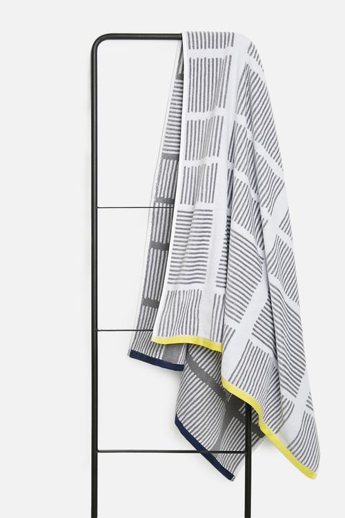 Aruba beach towel - grey & yellow