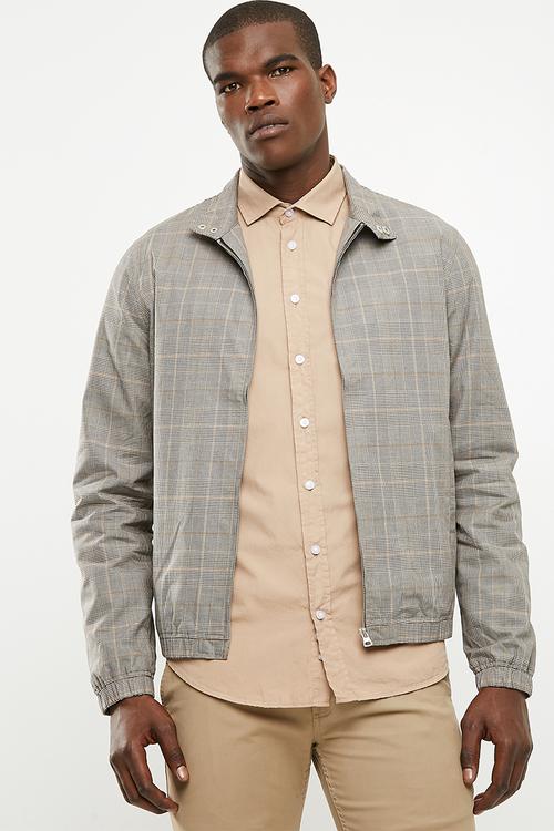 Check harrington - grey & beige 