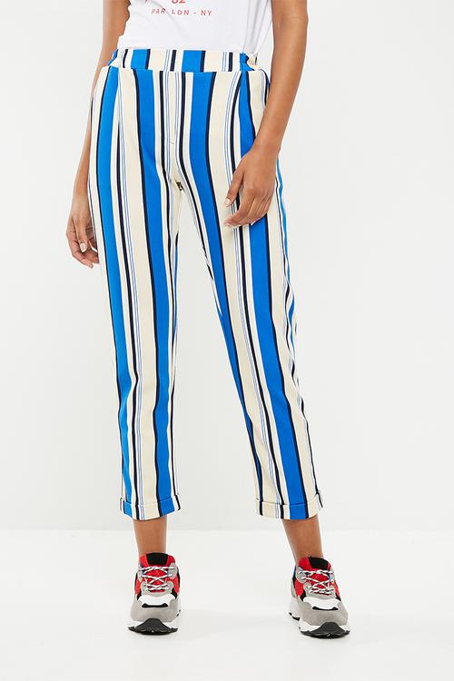 Vanilla co-ord pull on trousers - blue 