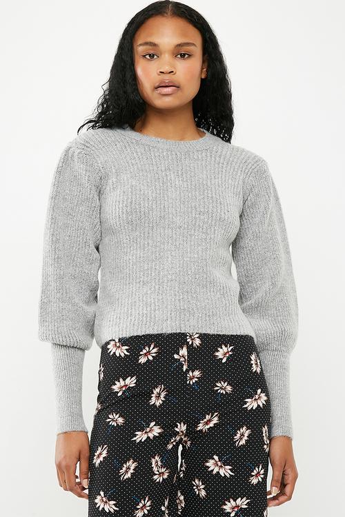 Mutton sleeve knit - grey 