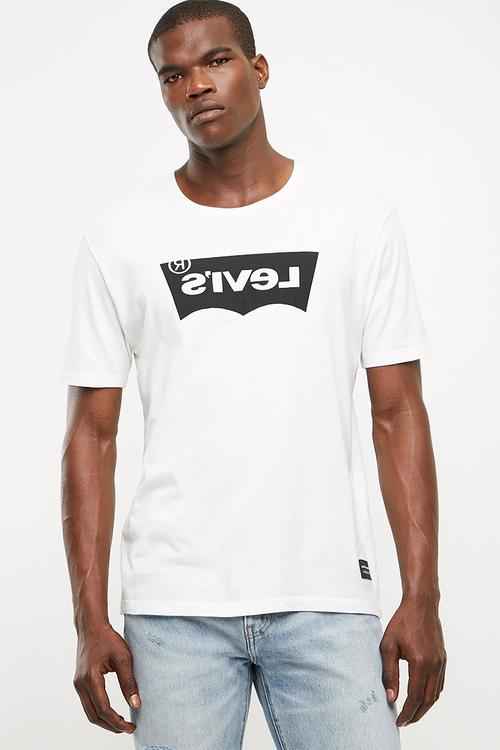 L8 printed tee - white - black
