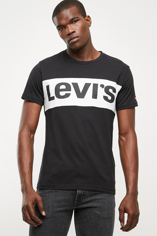 Classic colourblock tee - black