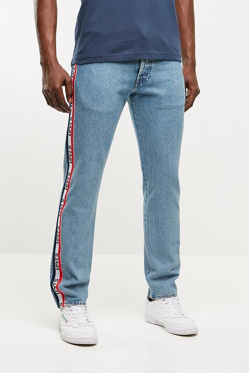 501 Taper sports stripe jeans - light blue